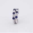 thumbnail image 2 of Silver & Stone Jewels Round Blue CZ Hoop Earrings with Sterling Silver Finish Classic Jewelry for Women, 2 of 5