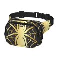 thumbnail image 2 of Rateoe Gold Spider On The Web Print Fanny Pack Belt Bag for Women and Men, Square Double-Layer Waterproof Waist Pack with Adjustable Strap for Hiking, Jogging, Cycling, 2 of 9