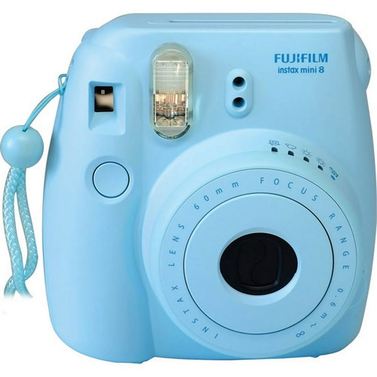 Fujifilm Instax Mini 8 Instant Film Camera (Blue) With Fujifilm Instax Mini  6 Pack Instant Film (60 Shots) + Compact Bag Case + Batteries Top Kit