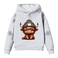 thumbnail image 3 of MAIHAN Highland Cow Hoodies For Kids Cute Cow Print Cozy Pullovers sweatshirts Casual Long Sleeve Fall Winter Sweatshirts(White,2-3 Years), 3 of 6