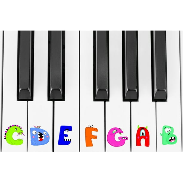 funny kids monster piano key stickers for easy learning practice for