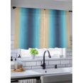 thumbnail image 5 of Sheer Curtains 45 Inch Length, Blue Teal Yellow Ombre Semi Sheer Curtains Light Filtering Window Treatment, Farmhouse Modern Gradient Art Privacy Voile Drapes for Living Room Bedroom 52x45 Inch, 5 of 7