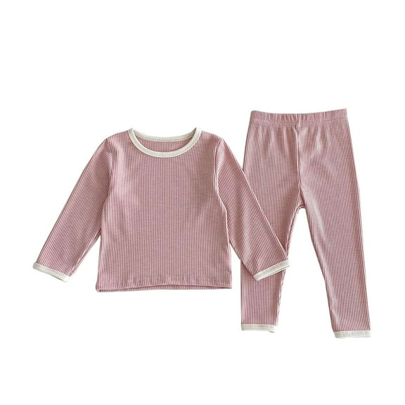 Girl Outfit Child Spring Printing Pants Long Sleeve Round-Neck Blouses Sets New Casual Matching Sets Pinks 4T