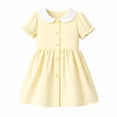 thumbnail image 2 of HILEELANG 2-7T Toddler/Little Girls Light Yellow White Stripe 100% Cotton Dress Size 2T, 2 of 8