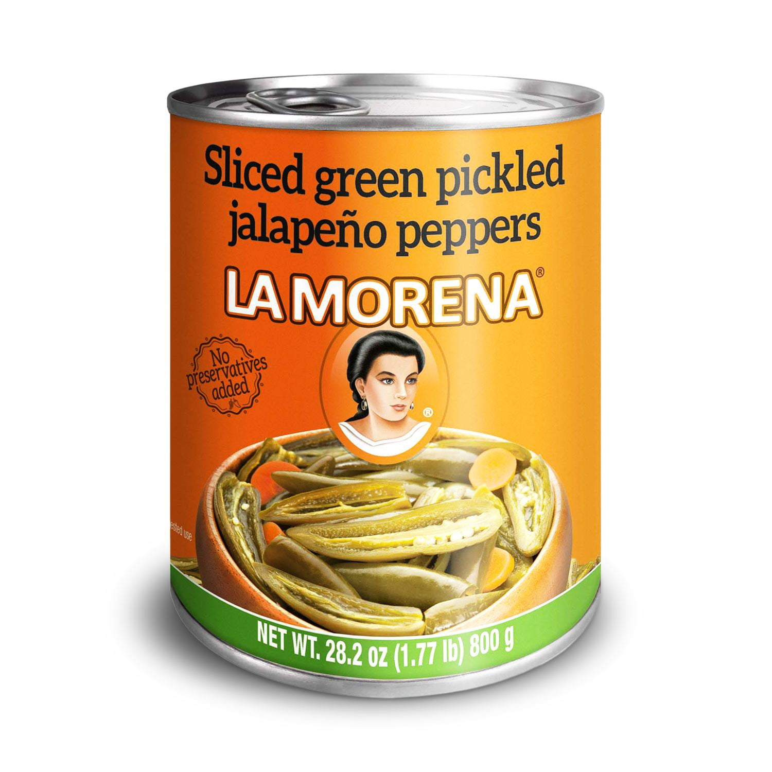 (4 pack) La Morena Sliced Green Pickled Jalapeño Peppers, 28.2 Oz