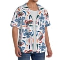 thumbnail image 2 of KLL Retro Butterfly Print Men's Shirt Short Sleeve Button Down Summer Cuba Beach Shirts- Medium, 2 of 5