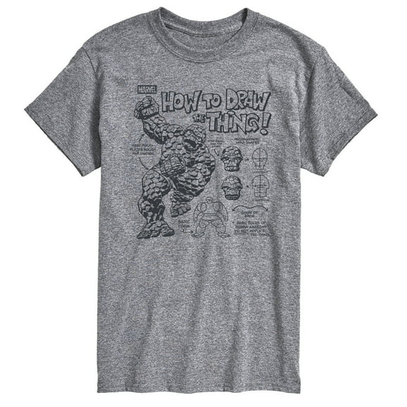Marvel - Fantastic Four How To Draw The Thing - Men's Short Sleeve Graphic T-Shirt