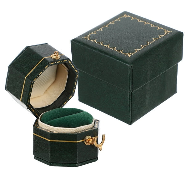 Caja para anillos de boda, decorativa, para guardar joyas, estilo vintage, con caja de embalaje.