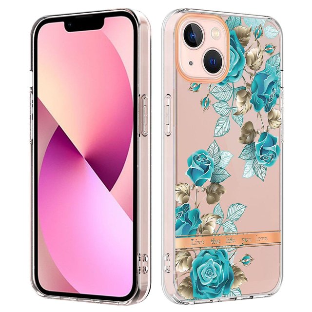 KAIYANG Serie YB IMD-8 para iPhone 15 Funda para teléfono con estampado floral IMD Funda protectora de TPU suave galvanizada Estilo F iPhone 15 Multicolor