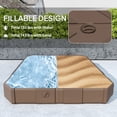 thumbnail image 4 of Outsunny Cantilever Offset Umbrella Base, Heavy Duty Outdoor Umbrella Stand Base, Sand/Water Filled Patio Umbrella Base for Garden, Poolside, Brown, 4 of 9