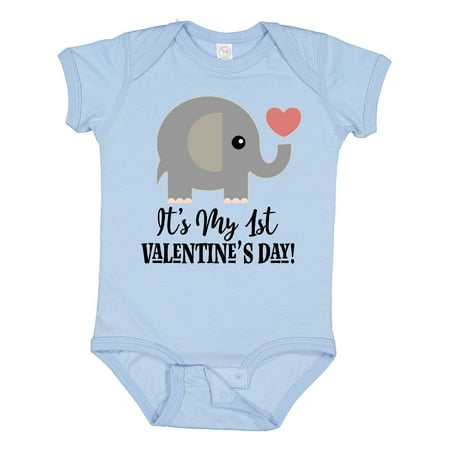 

Inktastic 1st Valentines Day Baby Elephant Gift Baby Boy or Baby Girl Bodysuit