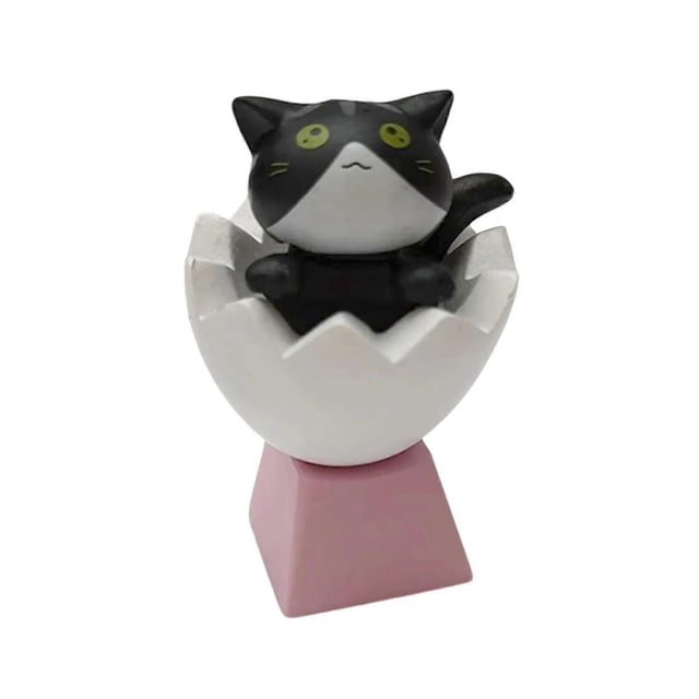 Kitten Themed Keycap with Crossed Stem for Mechanical Keyboards Switches Keytop Upgrades Handmade Gaming Accessory yellow cat