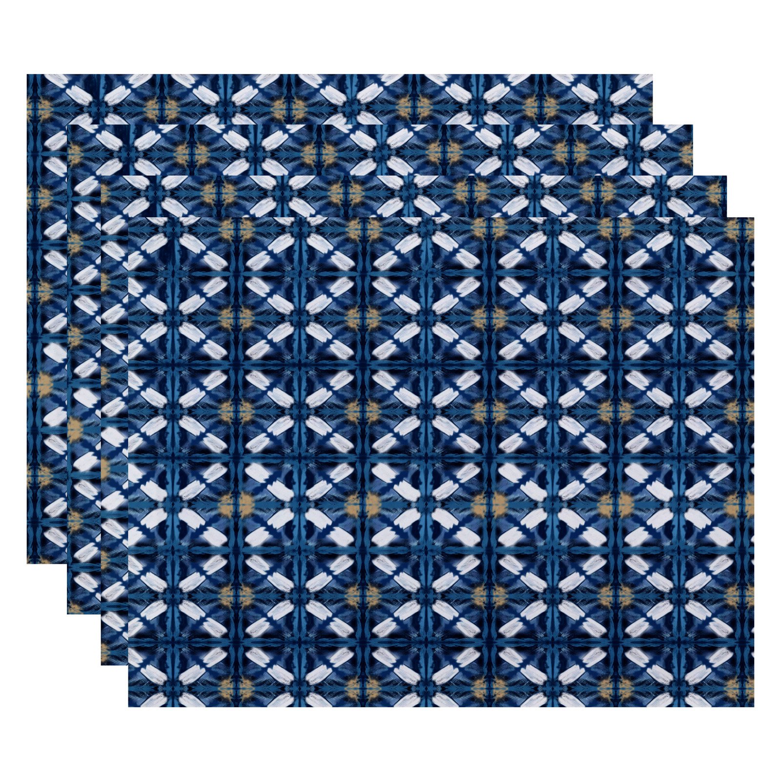 Simply Daisy 18" x 14" Beach Tile Geometric Print Placemat, Set of 4
