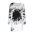 thumbnail image 3 of Nuoqisi Summer Dresses for Women Long Sleeve Casual Print Slim Elastic Pleated V Neck Dress 2026 A Line Tunic Dress, 3 of 5