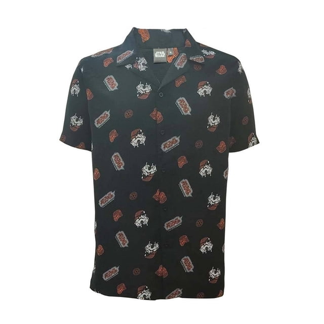 Camisa Star Wars Para Hombre Manga Corta Tipo Playa Talla CH Negro