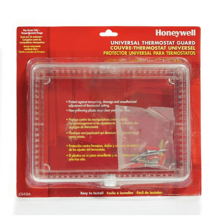 Honeywell CG512A1009 Large Thermostat Guard with Key Lock and AC