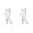 thumbnail image 3 of Sonducket de mujer de cintura alta Casual Irregular reemplazo de otoño transpirable Color sólido plisado hogar Oficina niñas faldas XS XS Blanco 2Conjunto, 3 of 6