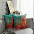thumbnail image 5 of Throw Pillow Covers Modern Home Art Decor, 18 x 18 Inches Set of 2 Pillow Cases Decorative, Abstract Oil Painting Pillowcases for Bedroom, Living Room, Cushion Sofa, Turquoise Burnt Orange, 5 of 6
