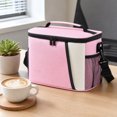 thumbnail image 4 of Lunch Tote | Reusable Insulated Leak Proof Lunch Bag | Adult Lunch Bag for Work Office Picnic Travel, Pink Color Block, 4 of 6