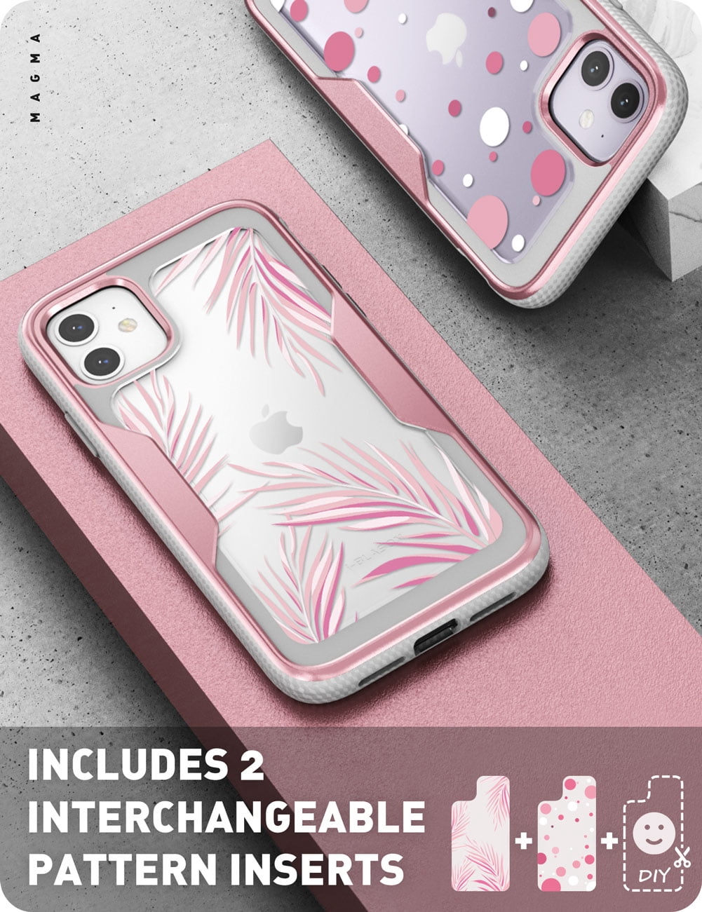 i-Blason Magma Case for iPhone 11 6.1 inch (2019 Release), Heavy Duty Protection, Full Body Bumper Protective Case with Built-in Screen Protector (RoseGlod)