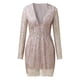 thumbnail image 1 of Vestido de manga larga de lentejuelas delgadas con cuello en V profundo sexy casual de moda para mujer Fridja NMB5260, 1 of 6