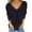 Black, variant on Women's Lightweight Knit V-Neck Pullover Long Sleeve Loose Fit Jumper Dual Sided Wear Reversible Sweater for Autumn Winter Warmth Black L