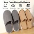 thumbnail image 3 of 12 Pares de pantuflas desechables Timcorr de Lana coral Antideslizantes para invitados, 3 of 6