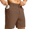 thumbnail image 2 of Golf Shorts for Men Stretch Shorts for Work Casual Hiking Multiple Pockets Flat Front Brown XL, 2 of 6