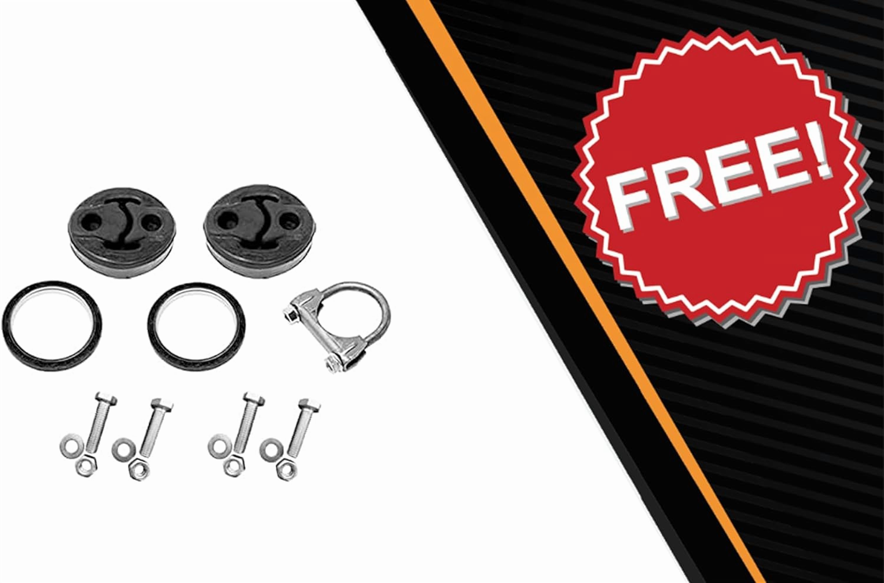 Stainless steel Exhaust Resonator pipe with Hangers and Bolts compatible with 2001-03 RAV4