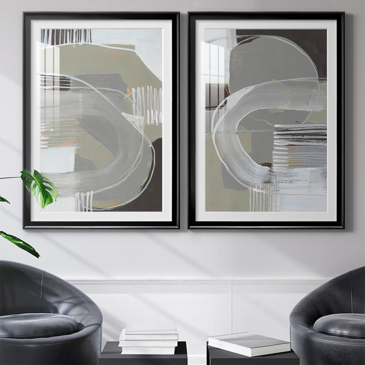 Wexford Home Arching Neutrals I Premium Framed Print, 22.5" x 30.5" - Ready to Hang, Black (Set of 2)