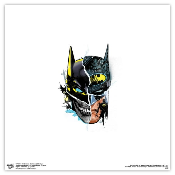 Gallery Pops DC Comics - Dark Knight Collage Wall Art, Unframed Version, 12" x 12"