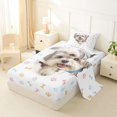 thumbnail image 2 of Homewish Cute Maltese Dog Twin Sheets,Kawaii Paw Print Bedding,White,3 Pieces,1 Fitted Sheet and 1 Pillowcase, 2 of 6