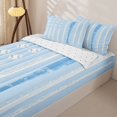 thumbnail image 3 of Homewish Baseball Love Kid Zipper Full Size Comforter Sets with Fitted Sheet and 2 Pillowcases, Blue Cartoon Theme Zipper Bedding Set, Reversible, 4pcs, 3 of 6