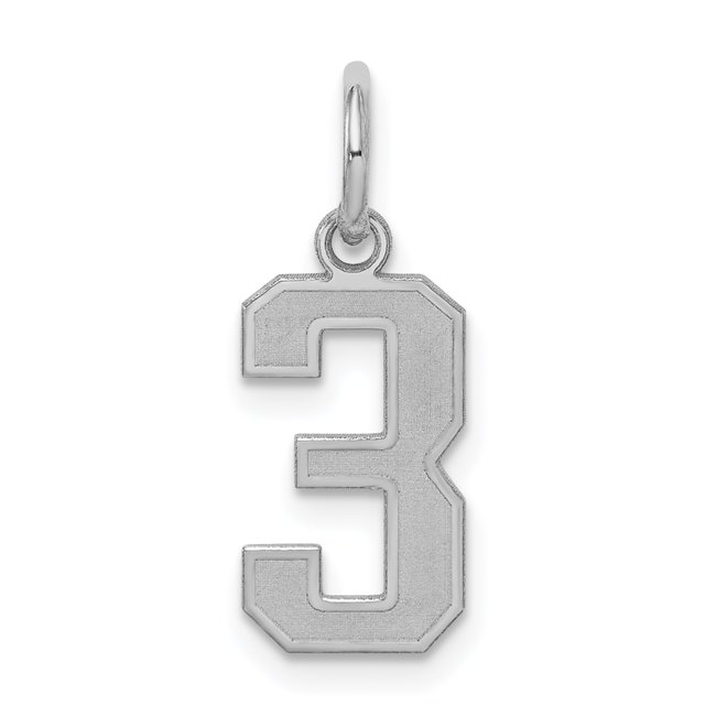 Collier Pendentif en Argent Sterling 925 Numéro 3 Breloques