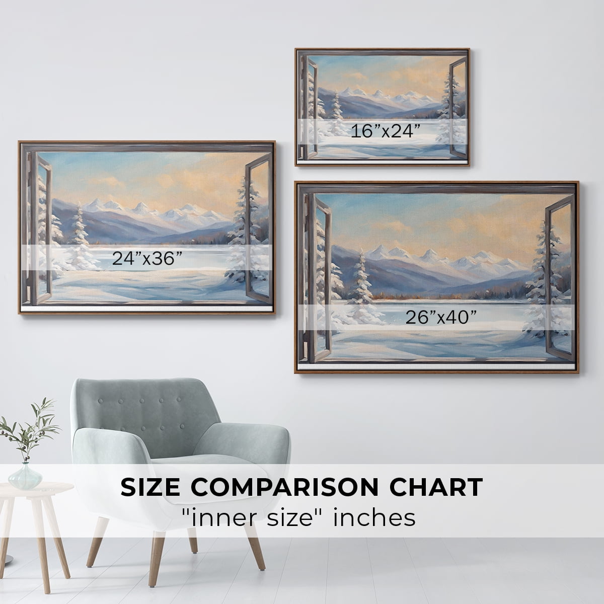Vintage Landscape-CCXV By Wexford Home Framed in Walnut Wood Gallery Wrapped Canvas 25 in. x 37 in.
