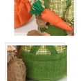 thumbnail image 5 of Halons Easter Decoration Bunny Figurine - Fabric Spring Flower Basket & Carrot Shaped Ornament, Soft Filled Bunny Home Decor for Fireplace Mantel/Tabletop Display (7x4in), 5 of 5