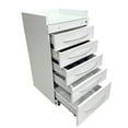 thumbnail image 3 of 5 Drawers Dental Assistant Mobile Cabinet Office File Storage Cart Lockable Moving Side Cabinet with Lock and 2 Pallets White, 3 of 7