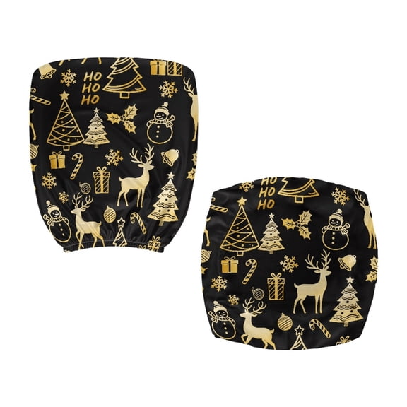 FUIALDOLG Stretchable Computer Chair Slipcover for Armchair, 2 Pcs Office Chair Slipcover Polyester Computer Chair Slipcovers Gold Christmas Pattern