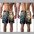thumbnail image 3 of luoweisi Men's Beach Shorts Quick Dry Swim Trunks with Mesh Lining Abstract Rhinoceros S, 3 of 5