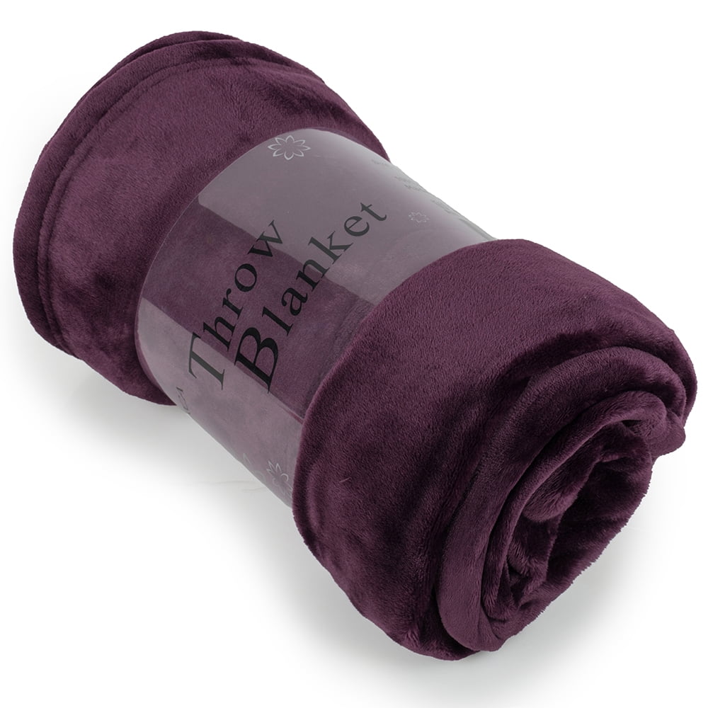 Throw Blanket 50"x60" Soft Warm Flannel Fleece Lap Throw Blanket For