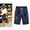 A013-Navy, variant on CALAFEBILA Cotton Linen Bermuda Shorts for Women Knee Length Drawstring Casual Womens Plus Shorts with Pockets