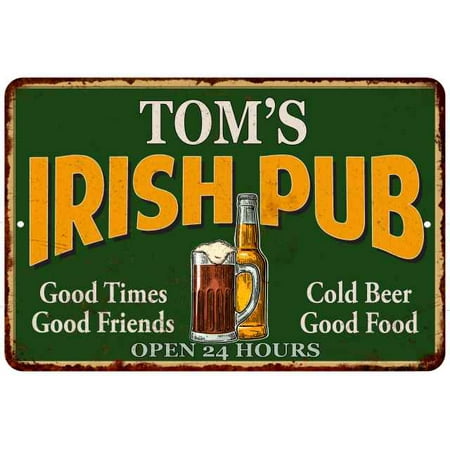 TOM'S Irish Pub Personalized Beer Metal Sign Bar Decor 8x12 208120013157