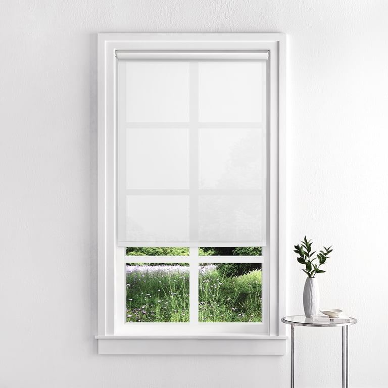 Cordless Light Filtering Tear-to-Fit Roller Shade 37.25" x 72" White photo 1