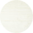 thumbnail image 1 of Ahgly Company Indoor Round Contemporary Soft Ivory Beige Solid Area Rugs, 3' Round, 1 of 6