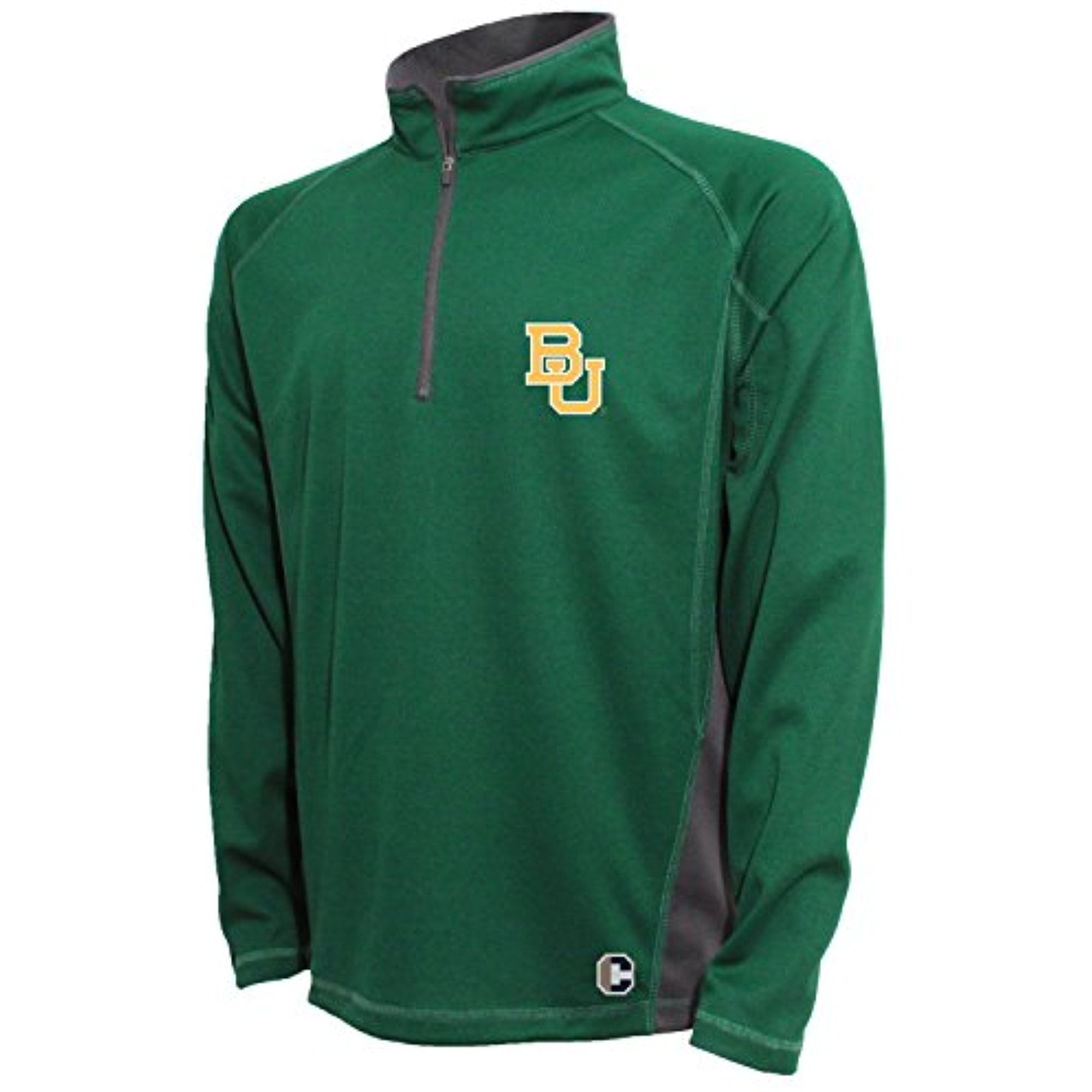 NCAA Baylor Bears Men's Textured Quarter Zip Pullover, XXLarge, Dark Green/Carbon