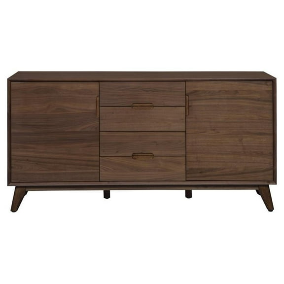 63" 2-Drawer Mid-Century Wood Sideboard in Walnut