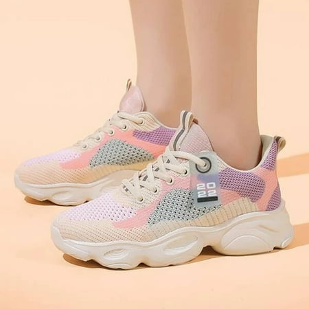 

Women‘s Colorblock Mesh Sneakers Breathable Low Top Lace Up Round Toe Casual Shoes Women‘s Comfy Sport Shoes