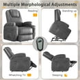 thumbnail image 2 of Furmax Electric Power Lift Leathaire Recliner Chair with Massage for Bedroom,Gray, 2 of 8