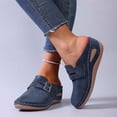 thumbnail image 3 of Rokment Women's Orthopedic Clogs Platform Wedge Slippers Sandals with Arch Support Comfortable Closed Toe Chunky High Heels Mules Casual Backless Slides Shoes Blue Size 6.5, 3 of 8