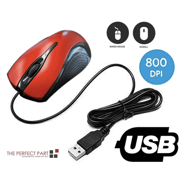 USB 2.0 Optical Wired Scroll Wheel Mouse For PC Laptop Notebook Desktop Red Mice